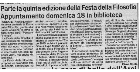 Appuntamenti a Cesate, Il notiziario 16 maggio 2014